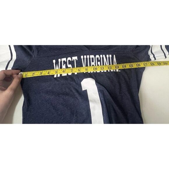 West Virginia Mountaineers Womens Medium BluePullover V Neck NFL Football Sports - Picture 4 of 5